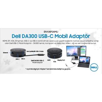 Dell DA300 USB-C Mobil Adaptör 