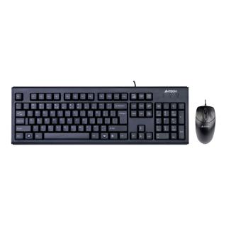 A4 TECH USB USB,Q TR Standart Klavye,3B+1 Optik Mouse Set,Siyah